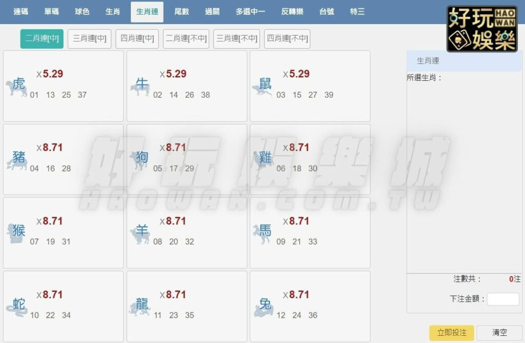 地下539正碼一到正碼五玩法,抓牌算牌增加中獎率 6 539正碼: 539 lottery numbers 1to5 Chinese Zodiac01