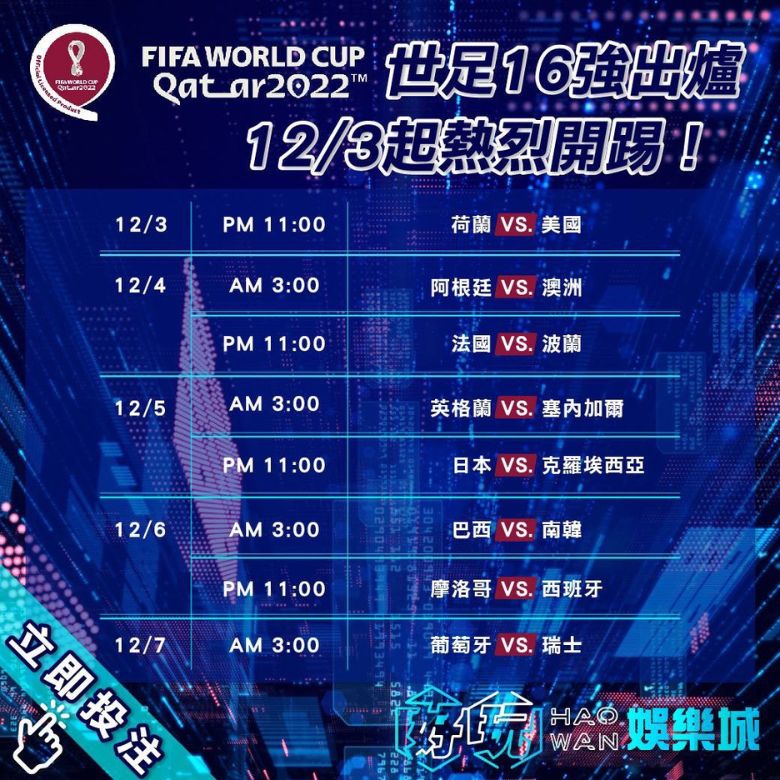 2022世界盃足球賽,完整小組賽賽程表,2022世足賽線上投注 4 世足賽線上投注: FIFG